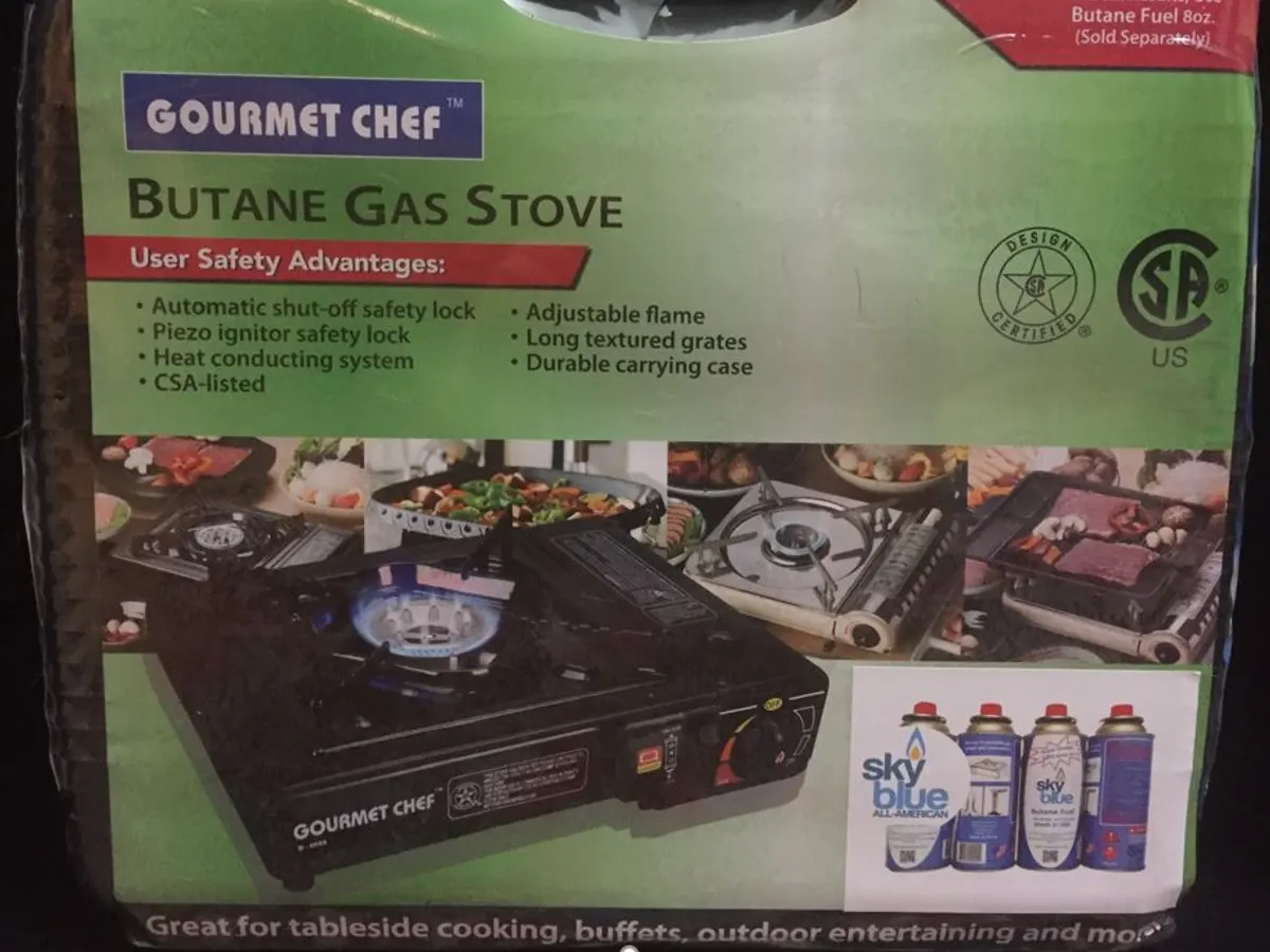 Portable butane stove + 2 cans, photo 2